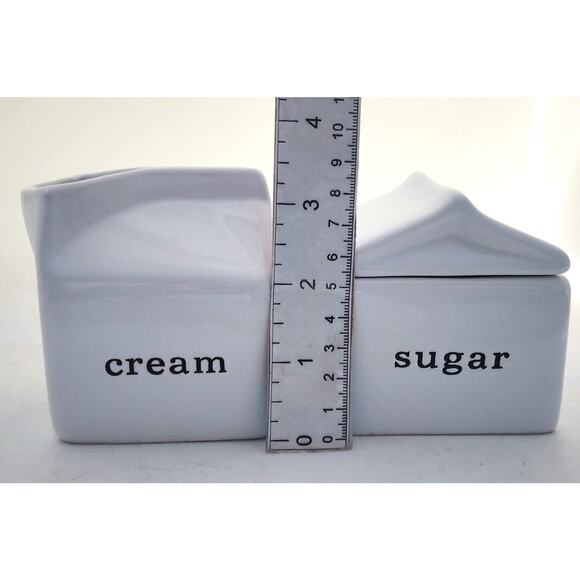 SUGAR & CREAMER-CRATE & BARREL-White-Cover on Sugar-Unique - Picture 8 of 11